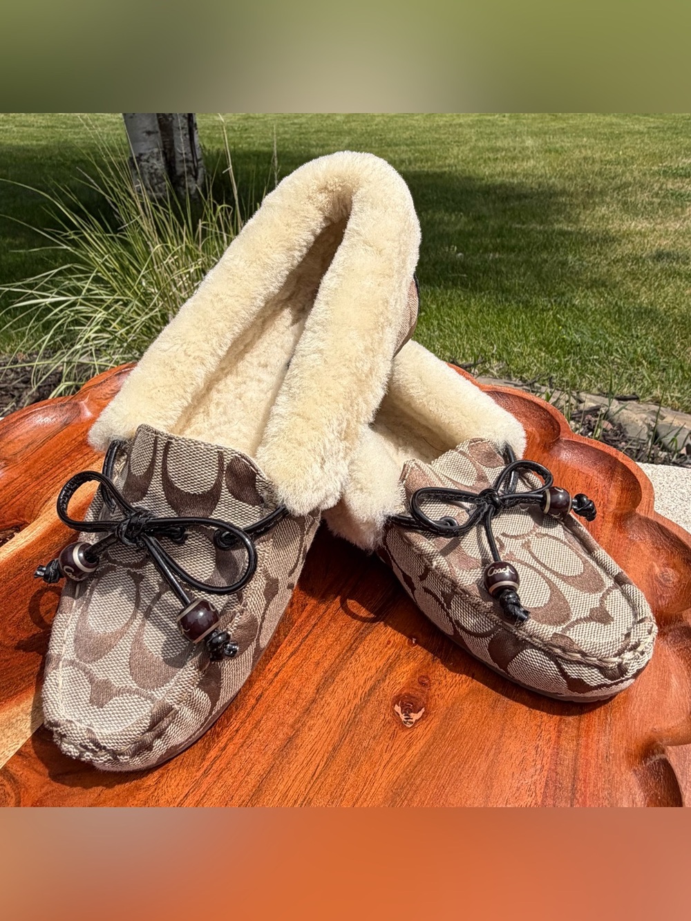 Coach Carsyn Signature Sheepskin Loafers Q125